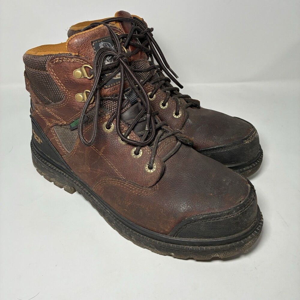 Georgia Boot Mens 10W #G086 Lace Up Steel Toe 6” Waterproof Brown Boots